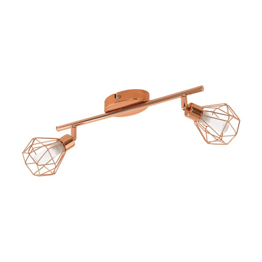 Eglo Lighting Zapata 2 Light Copper with White Satin Glass Shade Bar Spotlight