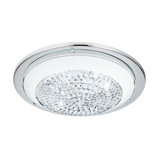 Eglo Lighting Acolla 290 Chrome with Clear White Glass Crystal Shade Wall and Ceiling Light