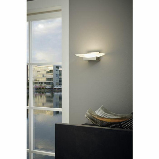 Eglo Lighting Metrass White with Satined Shade Wall Light