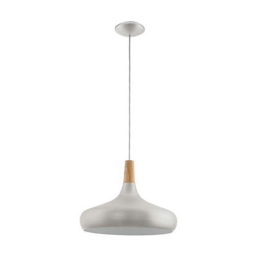 Eglo Lighting Sabinar 400 Brushed Silver and Brown Pendant Light