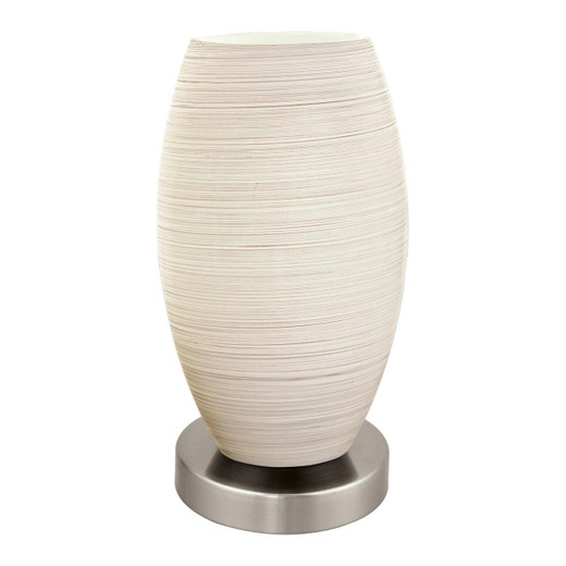 Eglo Lighting Batista 3 Satin Nickel White with Glass Wiping Technique Table Lamp