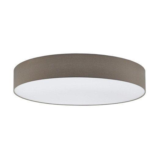 Eglo Lighting Pasteri 980 7 Light White with Taupe Fabric Shade Ceiling Light