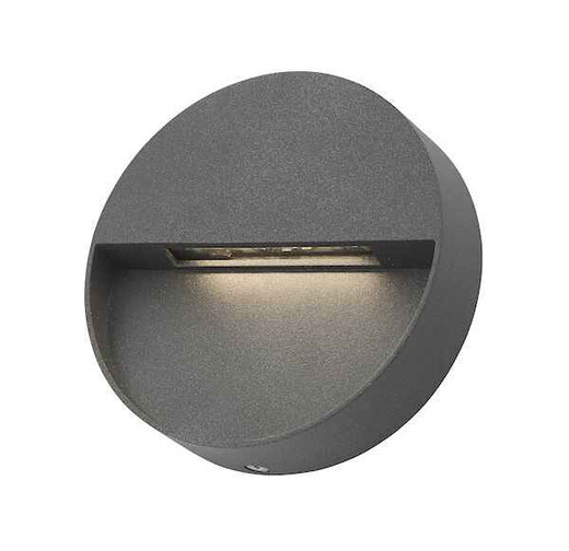 Ugo 1 Light Anthracite Round Eyelid IP65 LED Wall Light