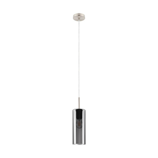 Eglo Lighting Selvino Satin Nickel with Black Vaporized Glass Pendant Light