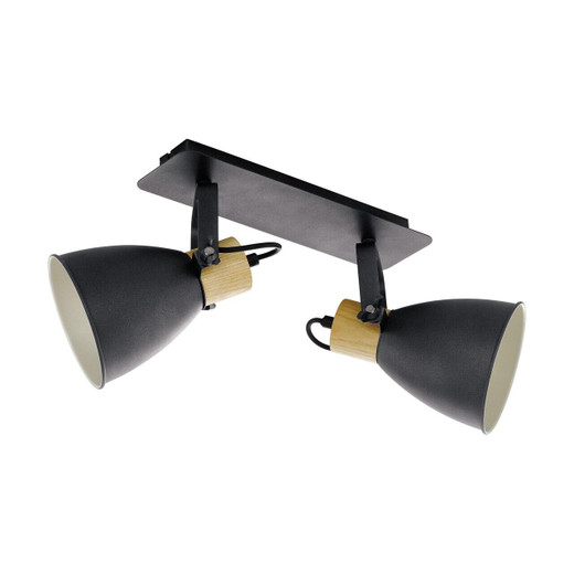 Eglo Lighting Coswarth 2 Light Anthracite White with Brown Spotlight