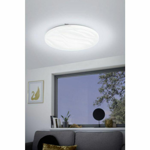 Eglo Lighting Benariba 440 White with Wave Decor Wall and Ceiling Light