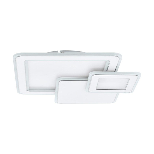Eglo Lighting Mentalurgia 3 Light White and Chrome with White Plastic Shade Wall and Ceiling Light