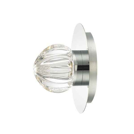 Zondra Polished Chrome and Glass IP44 LED Bathroom Wall Light