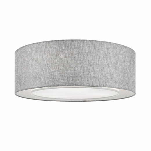 Maytoni Bergamo 3 Light Grey Fabric Flush Ceiling Light