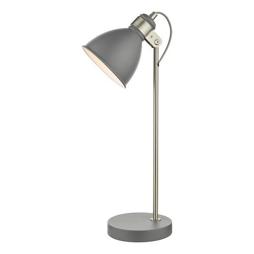 Dar Lighting Frederick Dark Grey with Satin Chrome Adjustable Table Lamp