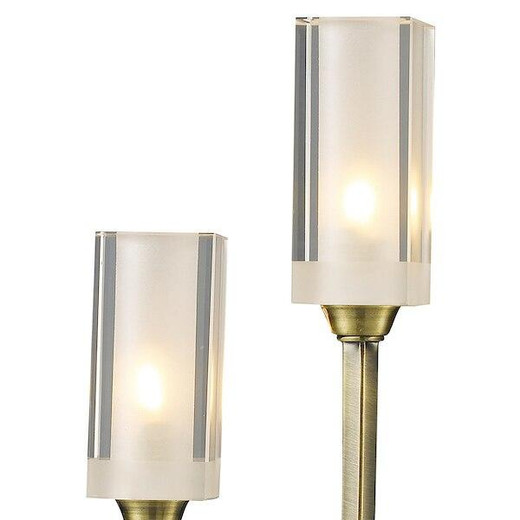 Dar Lighting Morgan 2 Light Antique Brass with Frosted Glass Table Lamp