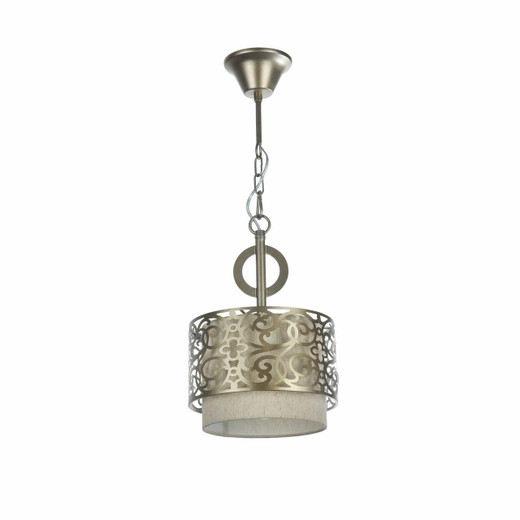 Maytoni Venera Antique Brass with Linen Fabric Shade Pendant Light