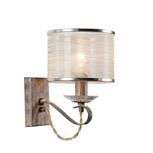 Maytoni Cable Antique Bronze with Organza Shade Wall Light