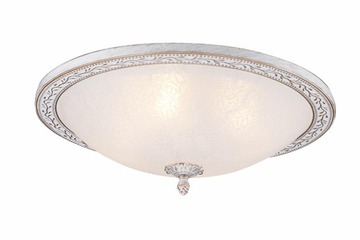 Maytoni Aritos 4 Light Antique Gold and White Flush Ceiling Light