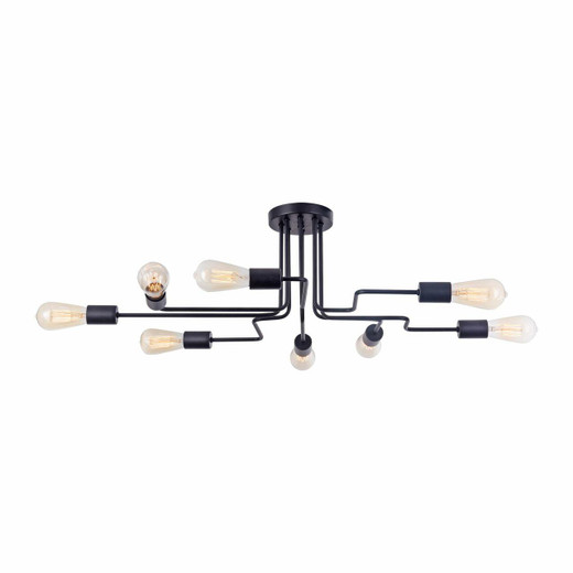 Maytoni Gilbert 8 Light Matt Black Modern Semi-Flush Ceiling Light