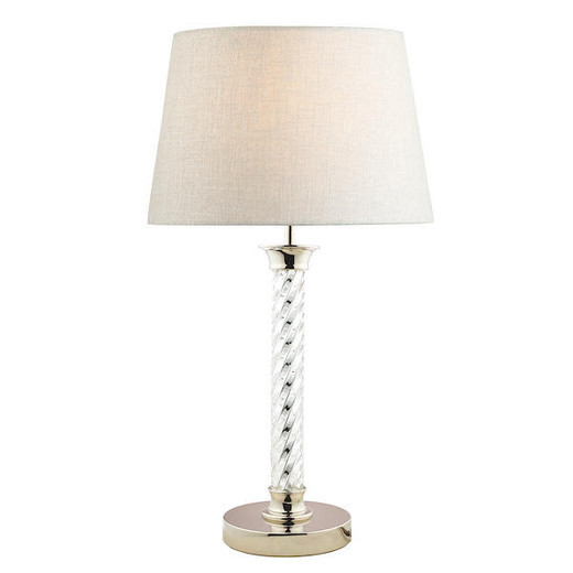 Laura Ashley Louis Twisted Glass Polished Nickel Column Base Only Table Lamp