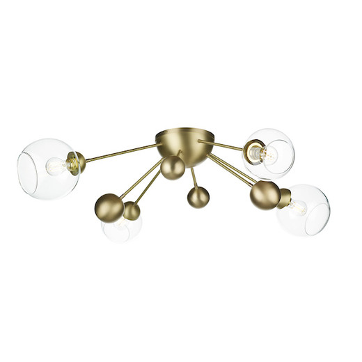 COSMOS 4 light Butter Brass Semi-Flush Ceiling Light