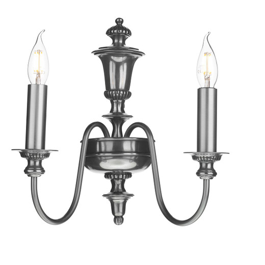 Dickens Pewter Double Wall Light Fitting Only