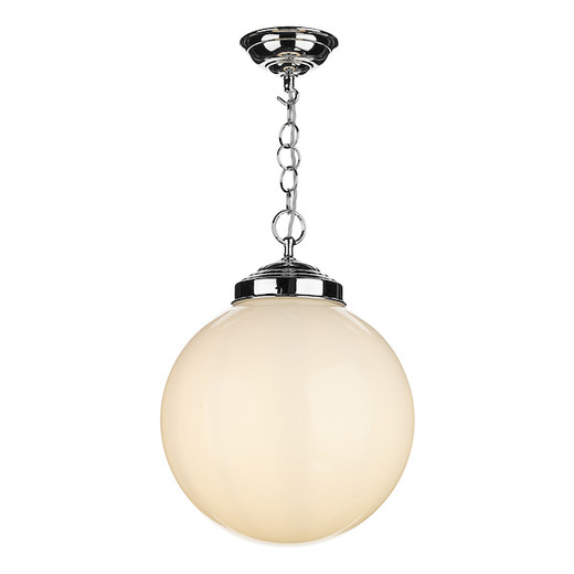 Fairfax Small Chrome with Opal Glass Pendant Light