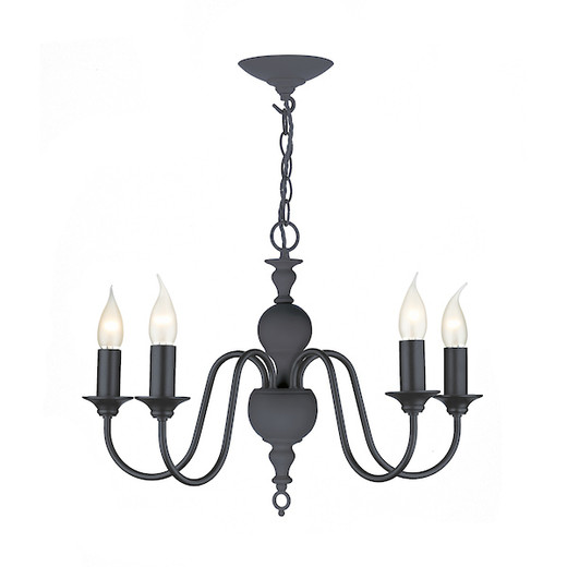 FLEMISH 5 Light Smoke Blue Pendant Light