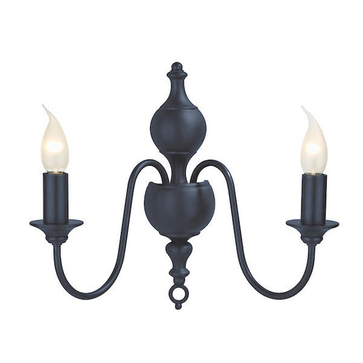 David Hunt FLEMISH 2 Light Smoke Blue Wall Light 