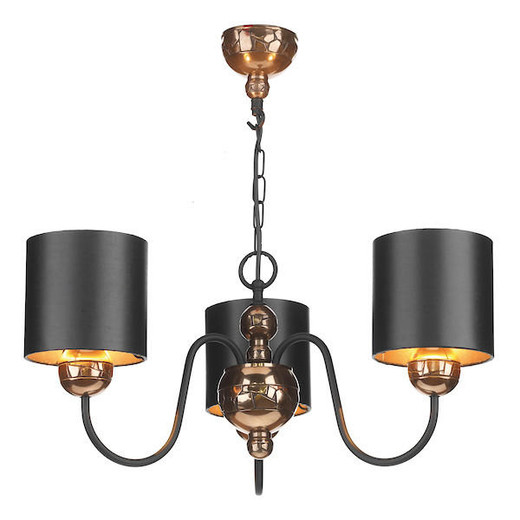 David Hunt Garbo 3 Light Bronze and Black Shades Pendant Light 