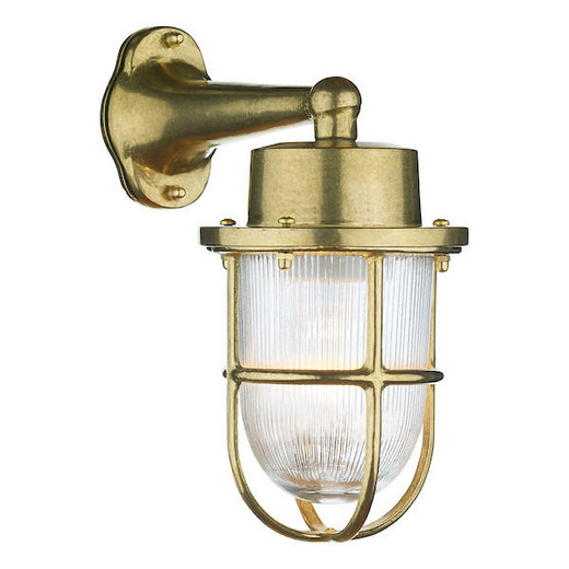 David Hunt Harbour 1 Light Brass IP64 Down Wall Light 