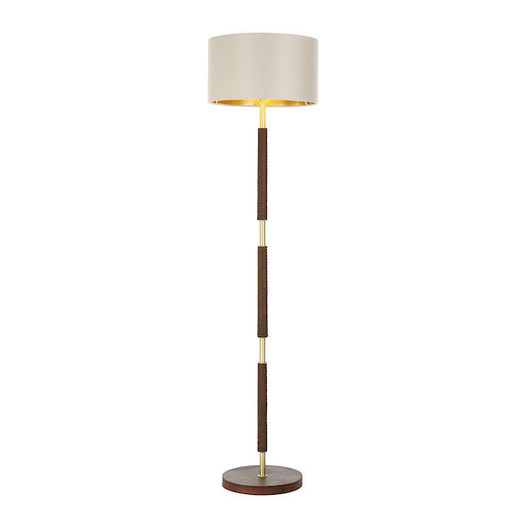 David Hunt Hunter Butter Brass With Leather Detail Floor Lamp Base Only 