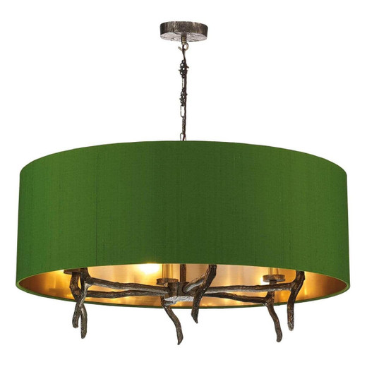 David Hunt Joshua 6 Light Polished Bronze with Bespoke Shade Pendant Light 