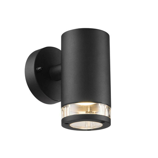 Nordlux Birk Black With Clear Glass IP44 Wall Light