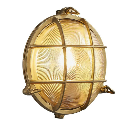 Nordlux Polperro Brass With Frosted Glass IP64 Wall Light