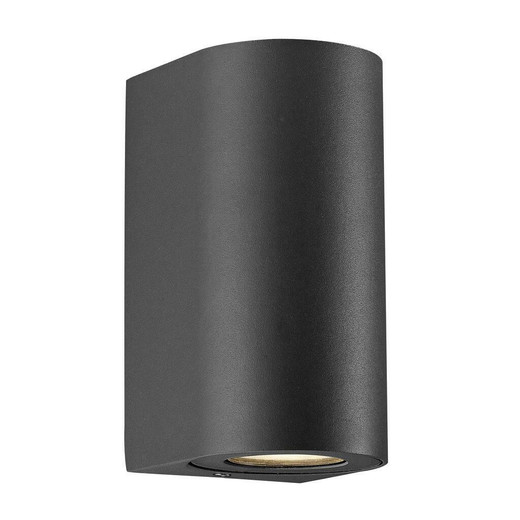 Nordlux Canto Maxi 2 LED Black With Clear Glass IP44 Up/Down Wall Light