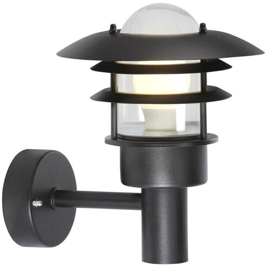 Nordlux Lonstrup 22 Black With Clear Glass IP44 Wall Light