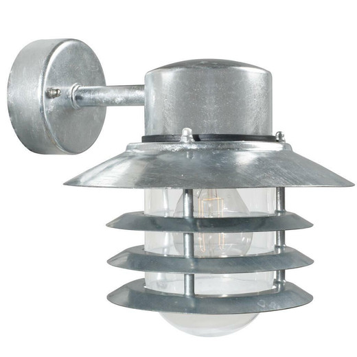 Nordlux Vejers Down Galvanized With Clear Glass IP54 Wall Light