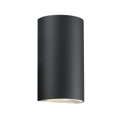 Nordlux Rold Round Black With Clear Glass IP44 Wall Light