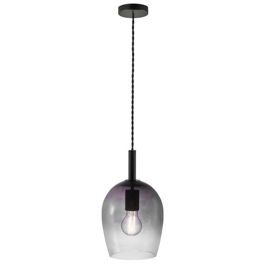 Nordlux Uma 18 Black With Smoked Glass Single Pendant Light