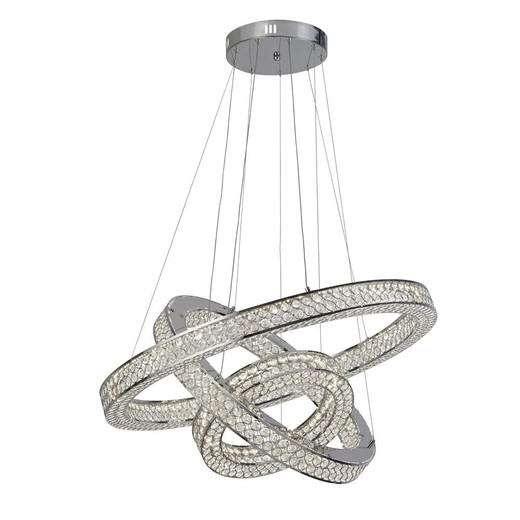 Searchlight Bands 3 Light Chrome with Crystal Led Pendant Light 