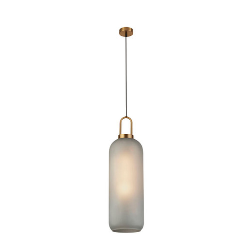 Searchlight Pipette Brass with Acid Glass Pendant Light 