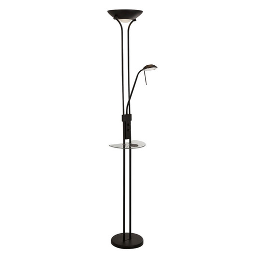 Searchlight Wireless Matt Black Usb Led Mother And Child Floor Lamp With Usb And Wireless Charging 