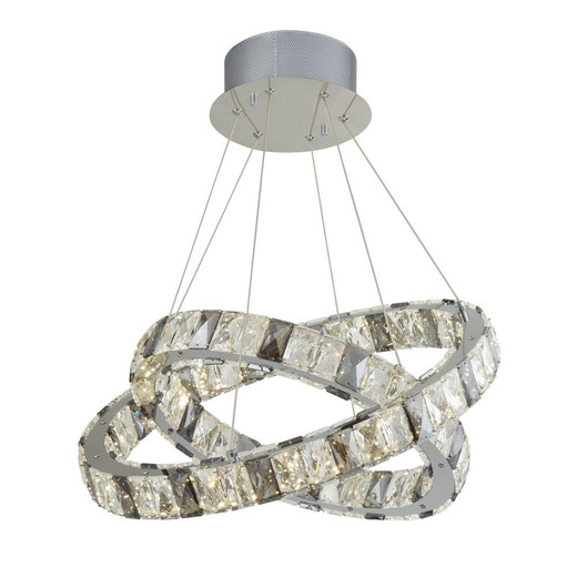 Searchlight Optica 2 Ring Clear and Smokey Led Pendant Light 