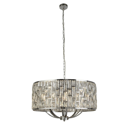 Searchlight Bijou 8 Light Polished Chrome with Crystal Pendant Light 