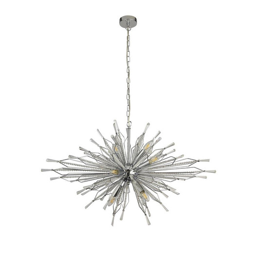 Searchlight Starburst 8 Light Polished Chrome with Clear Glass Beads Pendant Light 