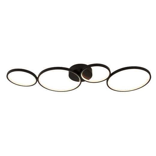 Searchlight Cirque 4 Light Matt Black Led Ring Flush Ceiling Light 