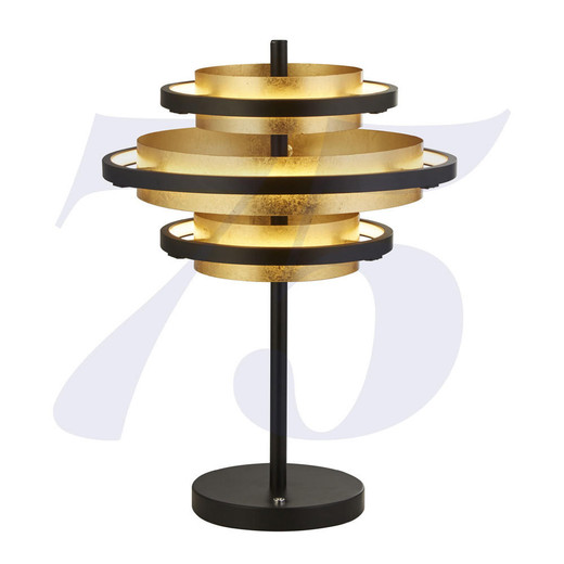 Searchlight Hive 3 Light Black and Gold Leaf Led Table Lamp 