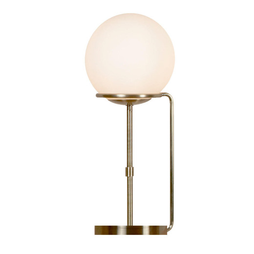 Searchlight Sphere Antique Brass with Opal Glass Shades Table Lamp 