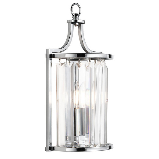 Searchlight Victoria Chrome with Crystal Glass Wall Light 