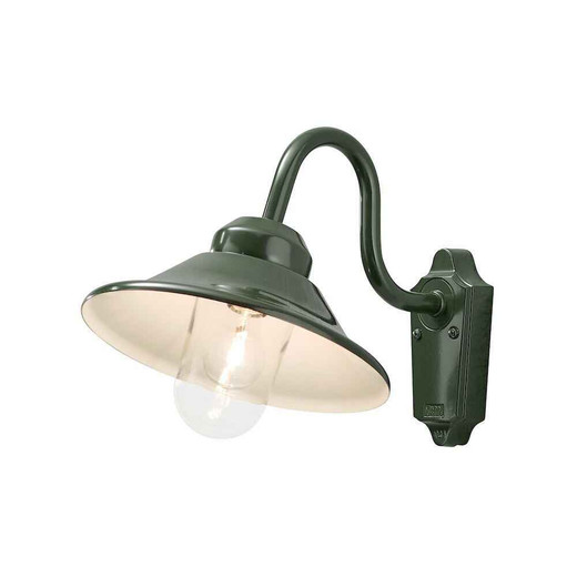 Vega Down Green Aluminium with Clear Glass Wall Light