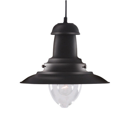 Searchlight Fisherman Black with Clear Glass Pendant Light