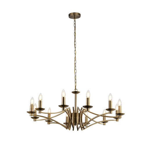 Searchlight Ascot 12 Light Antique Brass Pendant Light