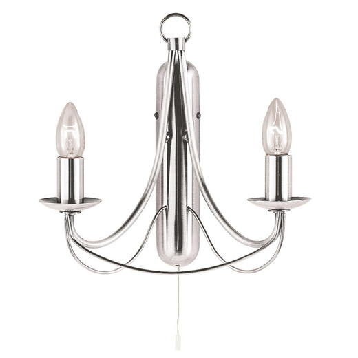 Searchlight Maypole 2 Light Satin Silver Wall Light